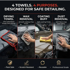 Rocket Science Alliance KOMBAT Coating Care Kit microfiber towel for cleaning and detailing vehicles, soft and highly absorbent.