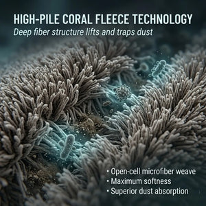 KOMBAT Coral Fleece Microfiber Towel in grey, large dust towel with 500 GSM, ultra-plush, scratch-free microfiber for detailing.