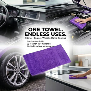 KOMBAT general purpose microfiber towel, 16x24 inches, lint-free, scratch-safe detailing cloth, 350 GSM for versatile cleaning use
