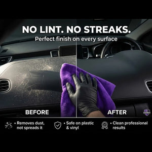 KOMBAT general purpose microfiber towel, 16x24 inches, 350 GSM lint-free detailing cloth for scratch-safe cleaning.