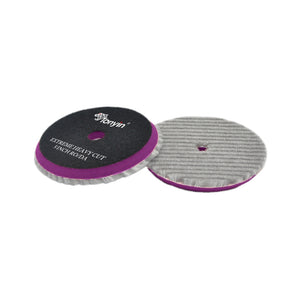 Rocket Science Alliance Wool Polish Pad (Extreme Heavy Cut) for spot removal, top view showing dense wool fibers for heavy polishing.