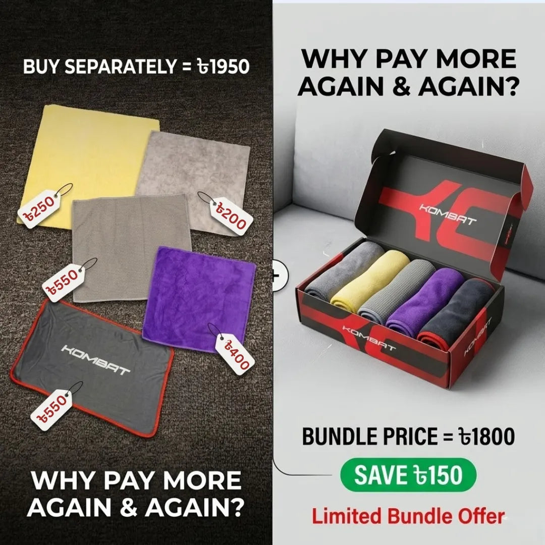 Rocket Science Alliance KOMBAT Starter Detailing Kit microfiber towel, soft and absorbent for car cleaning and detailing.