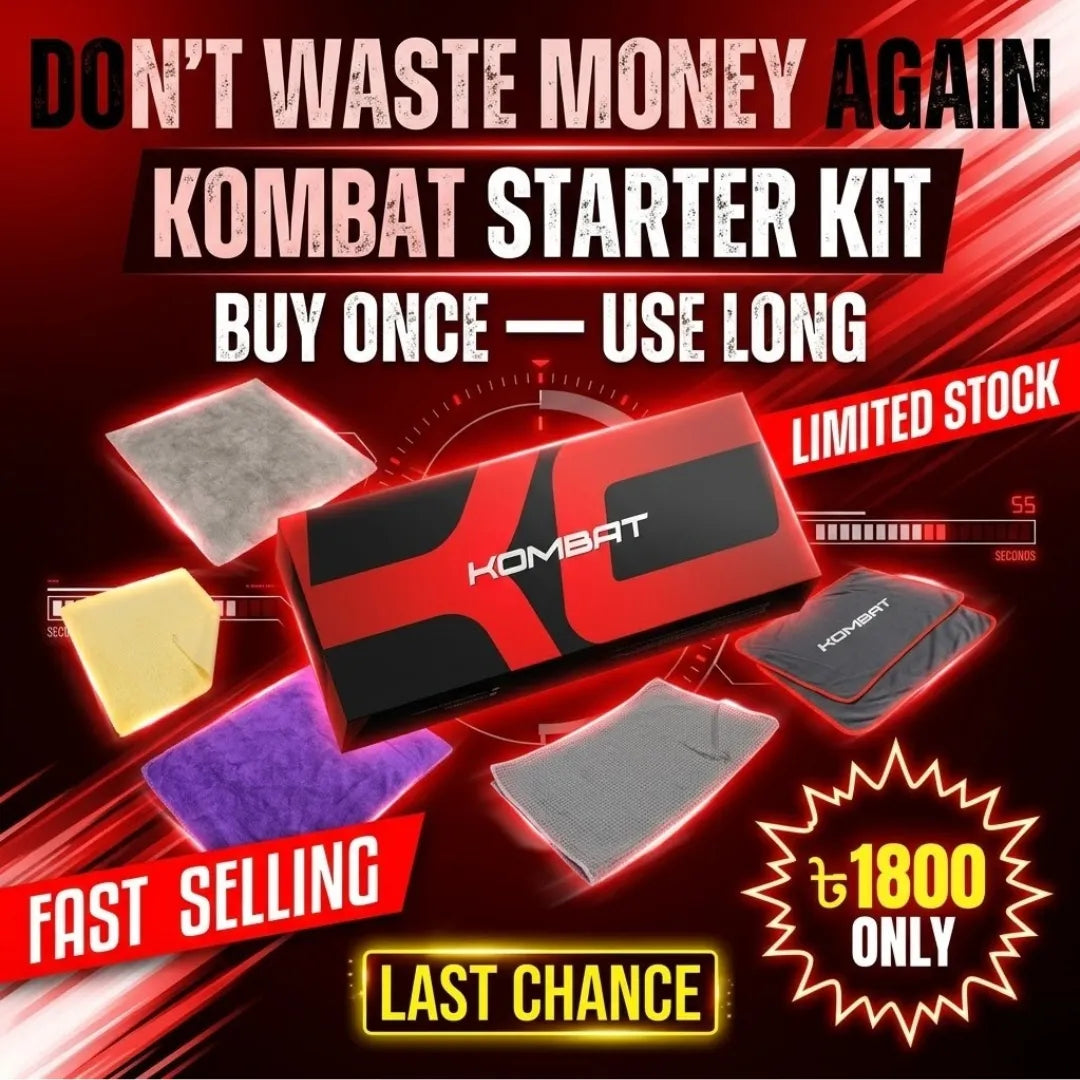 Rocket Science Alliance KOMBAT Starter Detailing Kit microfiber towel, soft and absorbent for car cleaning and polishing.