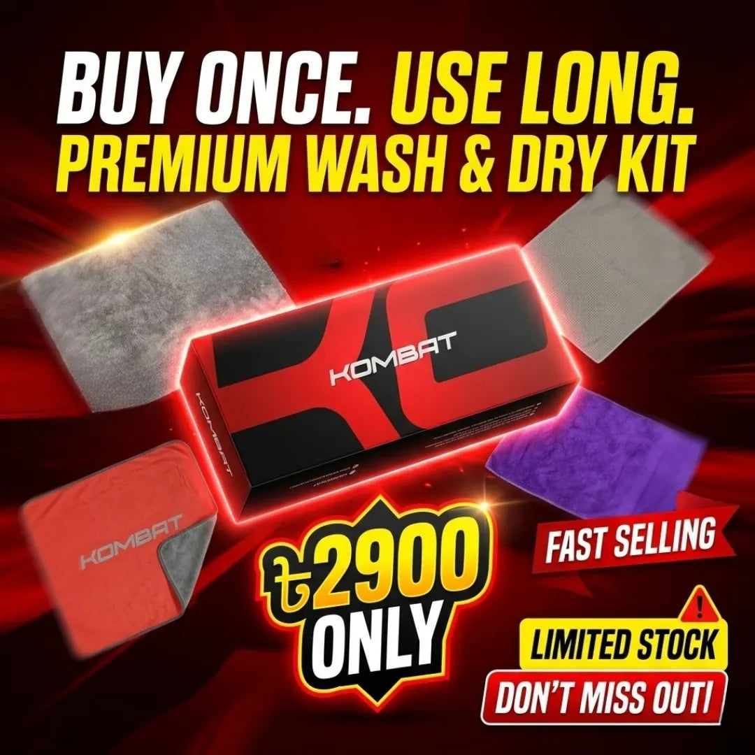 Rocket Science Alliance KOMBAT Premium Wash & Dry Kit microfiber towel, soft and absorbent for cleaning and drying purposes.