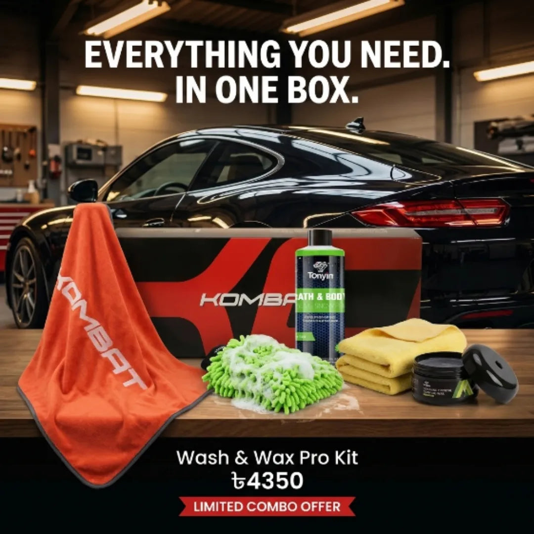 Rocket Science Alliance Wash & Wax Pro Kit with cleaning tools and wax bottles for car detailing.