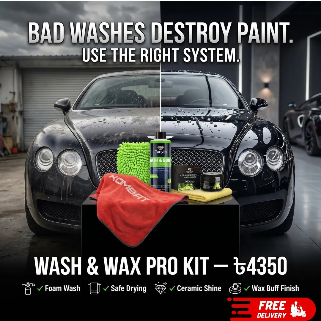 Rocket Science Alliance Wash & Wax Pro Kit with car cleaning tools and products for a shiny, protected vehicle finish.