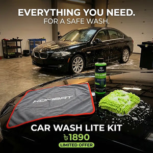Rocket Science Alliance Car Wash Lite Kit bundle with snow foam, wash mitt, and drying towel for vehicle cleaning.