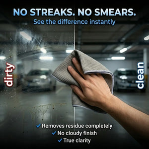 KOMBAT waffle glass clean microfiber towel, 16x24 inches, 400 GSM, for streak-free window and windshield cleaning, lint-free.