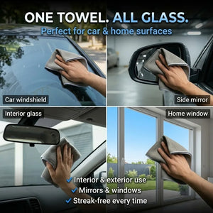 KOMBAT waffle microfiber glass cleaning towel, 16x24 inches, lint-free and streak-free for crystal clear windows and windshields.