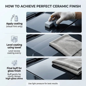 KOMBAT ceramic coating buffing towel, 16x16-inch microfiber towel with 300 GSM for streak-free, high-gloss finish and residue removal.