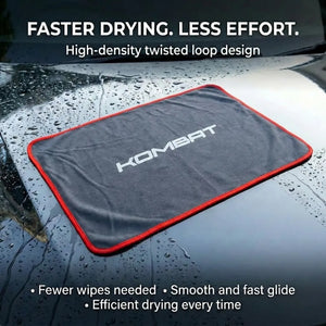 KOMBAT Twisted Loop Car Drying Towel, microfiber, 16x24 inches, high 600 GSM water absorption, fast one-pass drying, scratch-free finish