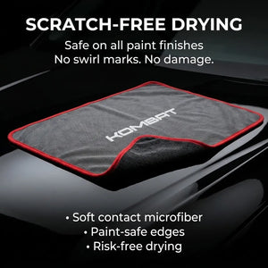 KOMBAT Twisted Loop Car Drying Towel, 600 GSM microfiber, 16 x 24 inches, high water absorption, scratch-free finish for fast drying.