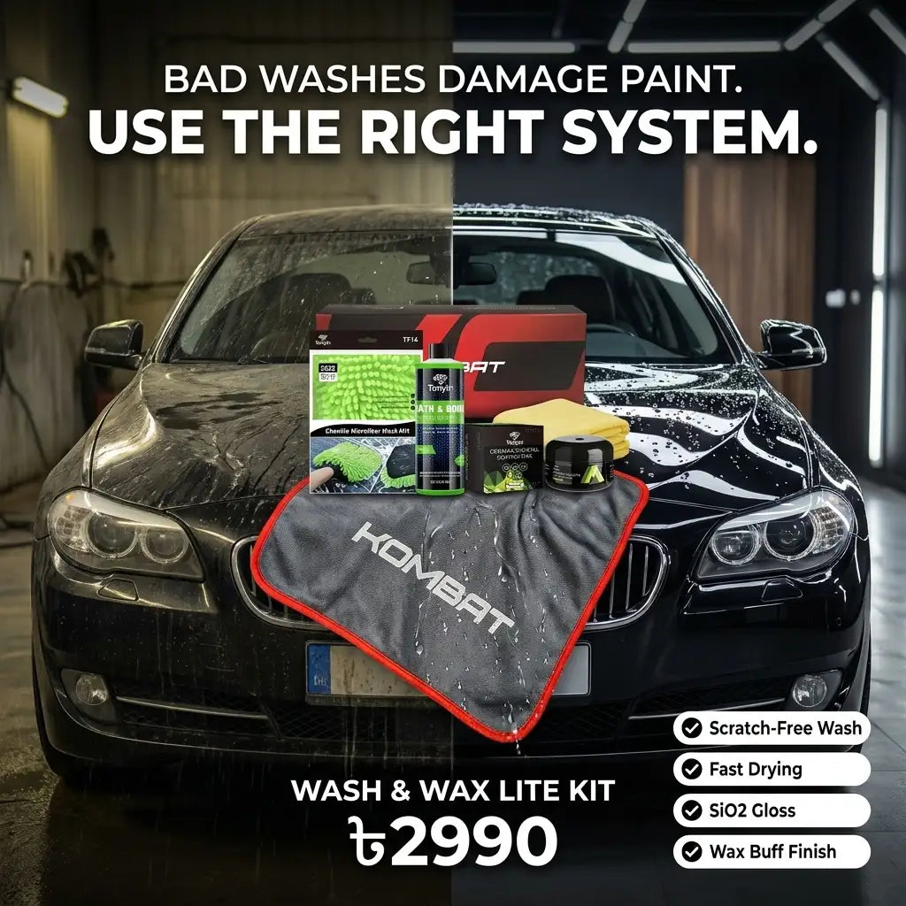 Rocket Science Alliance Wash & Wax Lite Kit bundle with car wash sponge and wax applicator for vehicle cleaning and shine.