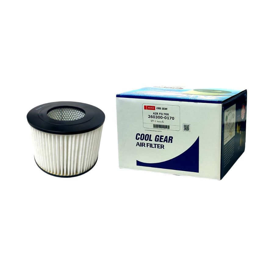 DENSO Cool Gear Air Filter 0170, automotive engine air filter with DENSO branding and pleated filter media.