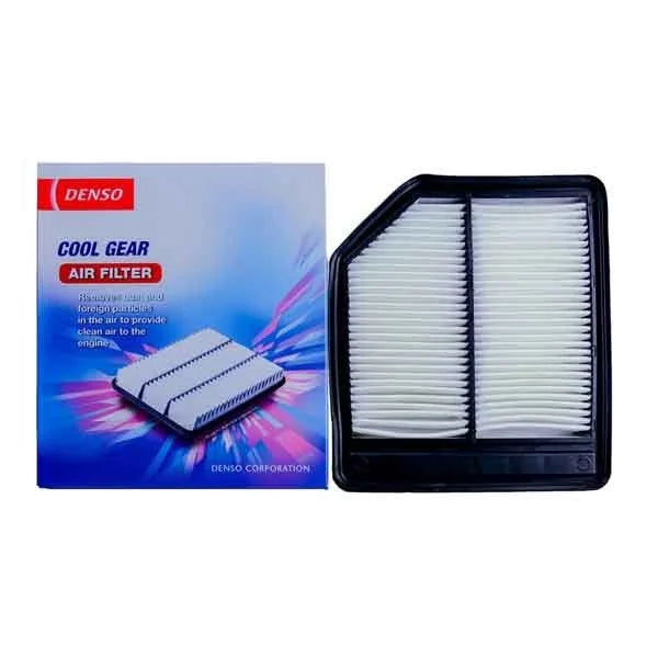 DENSO Cool Gear Air Filter 0240 for Honda vehicle, showing the black rectangular filter with DENSO branding