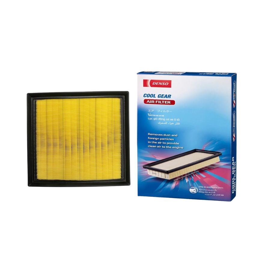 DENSO Cool Gear air filter 0890 for Lexus vehicles, showing the clean, rectangular filter element with black frame.