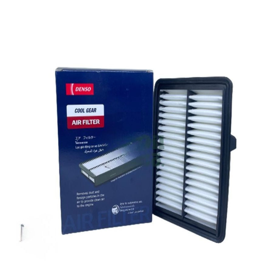 DENSO Cool Gear Air Filter 1351 installed in a Honda vehicle, showcasing the durable filter designed for optimal engine airflow.