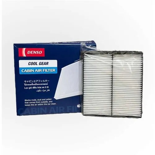 DENSO Cool Gear cabin air filter DI145520-5360 installed in a Toyota vehicle's interior ventilation system.