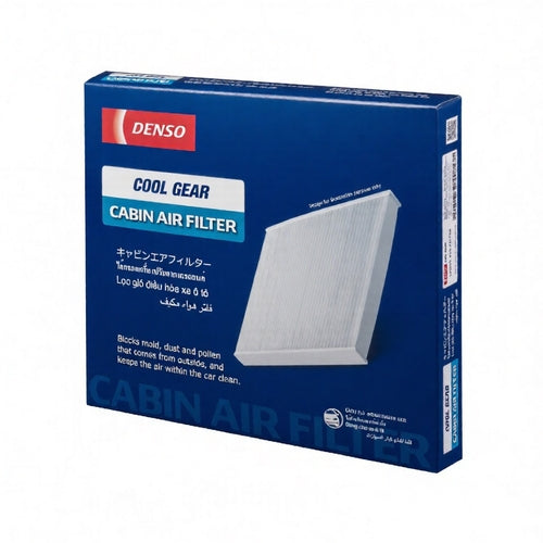 DENSO Cool Gear Cabin Filter 2500 for vehicle air conditioning system, showing the filter's clean, rectangular design.