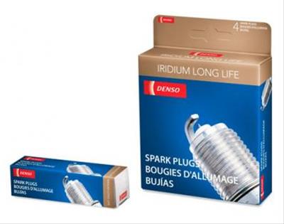 Set of four DENSO Iridium Long Life FK16HR-A8 spark plugs for vehicle ignition systems, showcasing the durable, high-performance design