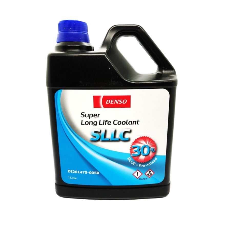 DENSO Super Long Life Premixed Blue Coolant 4L container, ready-to-use automotive coolant for engine cooling and protection