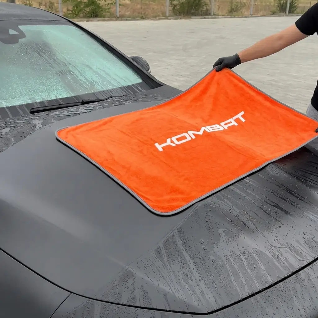 KOMBAT ultra thick microfiber car drying towel, 36x24 inches, soft and absorbent for quick, scratch-free drying of your vehicle.