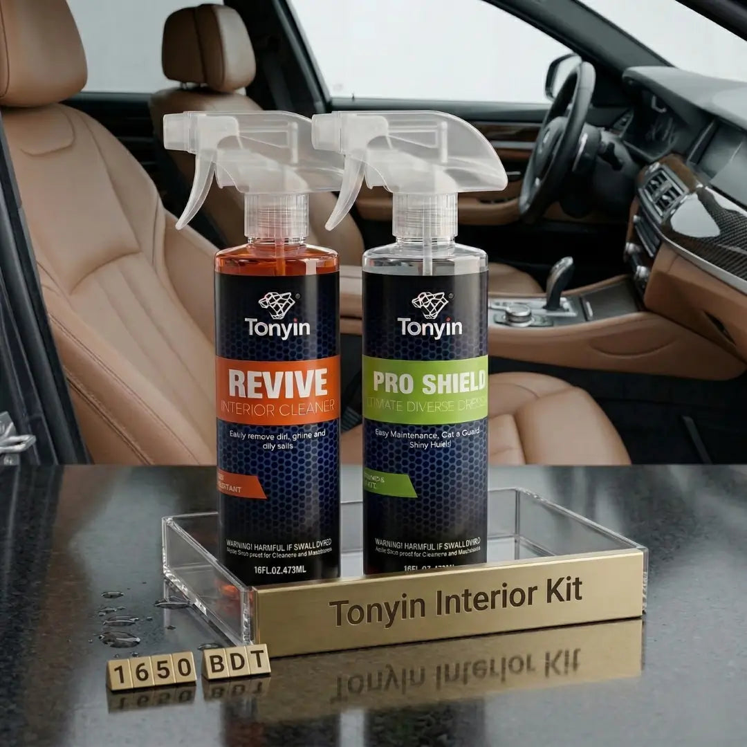 Rocket Science Alliance Interior Clean & Shine Kit with Revive Cleaner and Pro Shield for vehicle interior cleaning and protection.