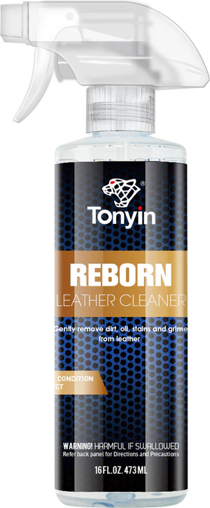 Rocket Science Alliance leather seat cleaner and conditioner kit showing soft, protected leather seats in a car interior.
