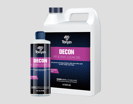 Rocket Science Alliance Decon PPF & Vinyl Clean Gel TN22, close-up of the gel applicator and product label.