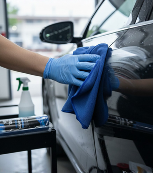 Rocket Science Alliance Detailing Clay Towel TB07B for car detailing, soft microfiber cloth with textured surface for removing contaminants.