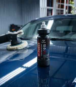 Rocket Science Alliance HI-POWER Heavy Cut Compound TX-015 in a container, used for polishing and paint correction.