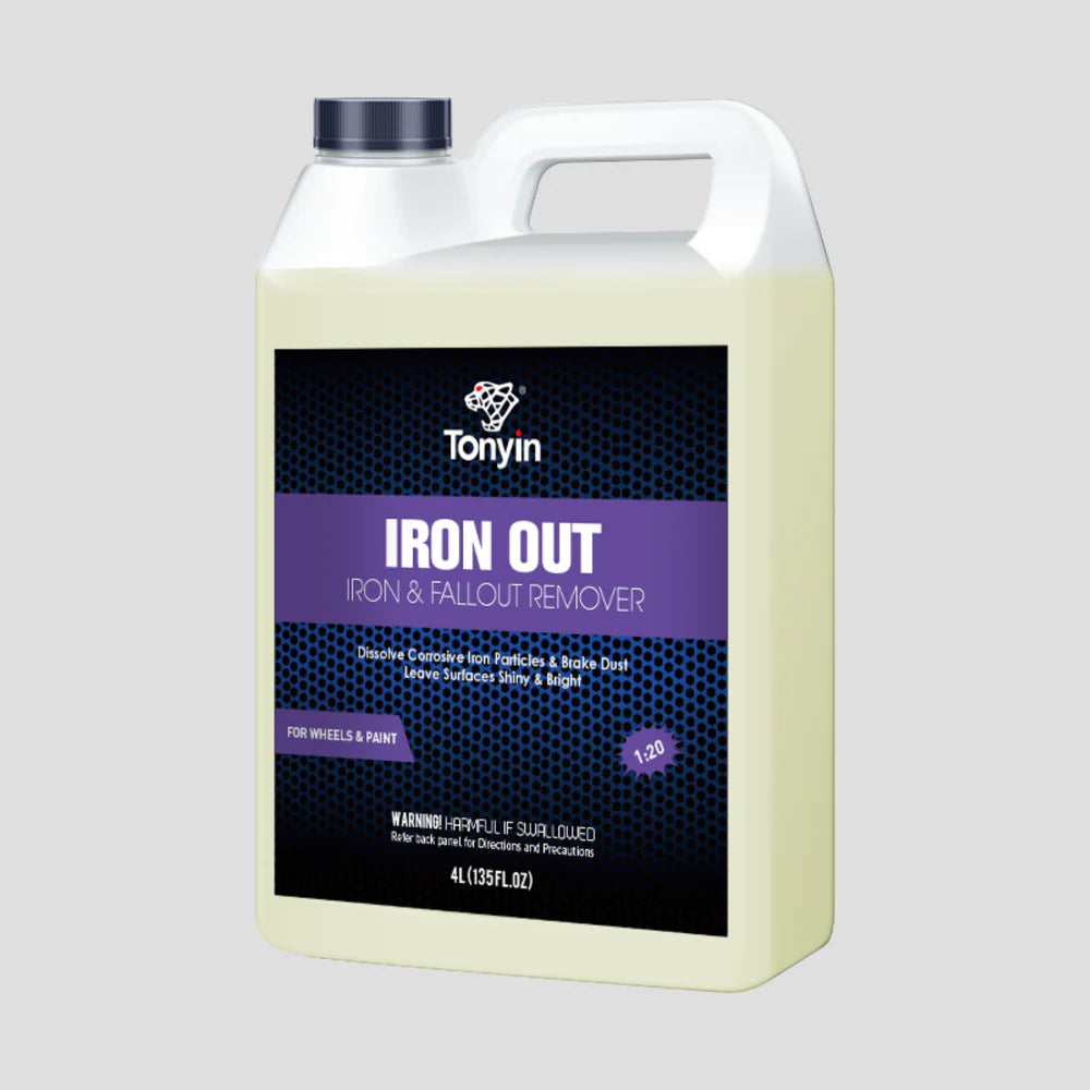 Rocket Science Alliance Iron & Fallout Remover 4L bottle, automotive cleaning product for removing rust and fallout from car surfaces.