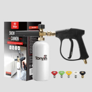 Rocket Science Alliance Tonyin Snow Foam Cannon with Short Spray Gun set for high-pressure washing, 3000 PSI, car cleaning kit