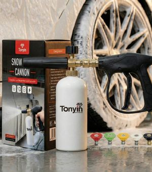 Rocket Science Alliance Tonyin Snow Foam Cannon with Short Spray Gun set for high-pressure washing, 3000 PSI, car detailing tool