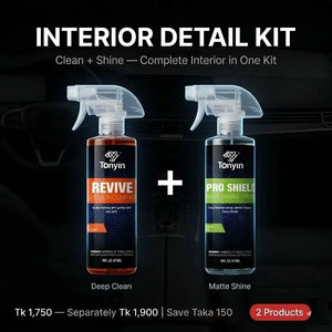 Rocket Science Alliance Interior Clean & Shine Kit with Revive Cleaner and Pro Shield for vehicle interior cleaning and protection.