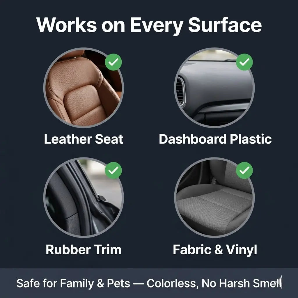 Interior detailing kit by Rocket Science Alliance with cleaner, detailer, and microfiber towel for vehicle interior cleaning.