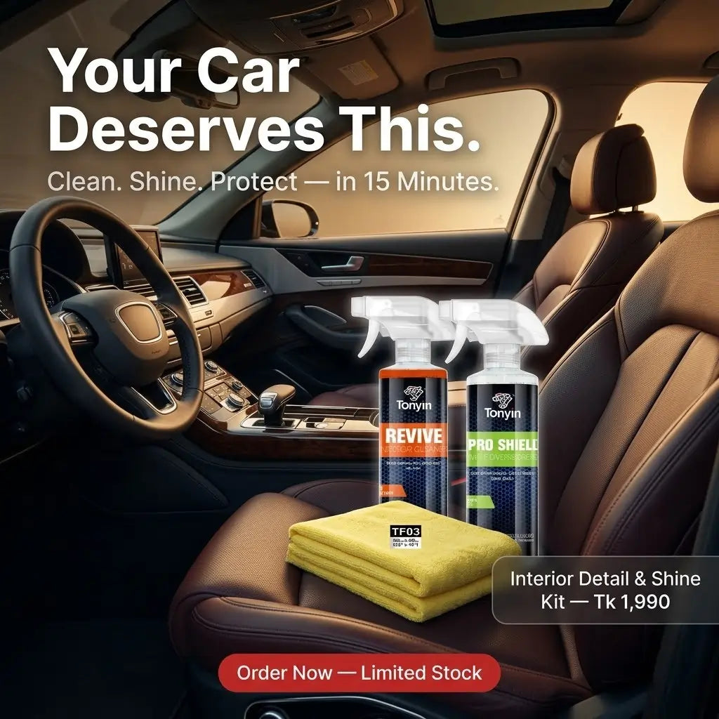 Rocket Science Alliance interior detailing kit with cleaner, detailer, and microfiber towel for car interior cleaning and polishing.