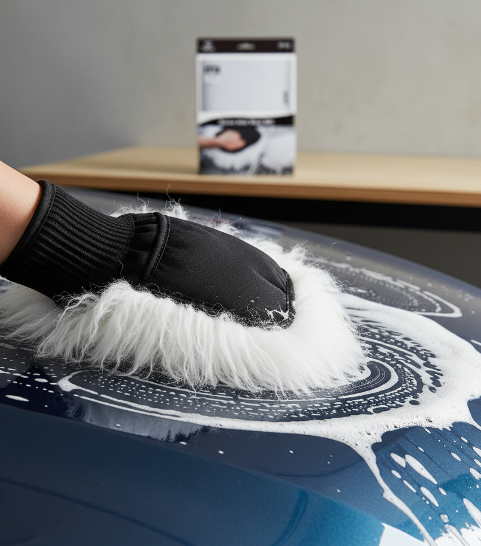 Rocket Science Alliance Merino Wool Wash Mitt TF19 for spot removal, soft wool material for gentle cleaning of surfaces.