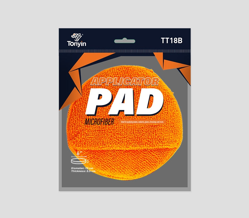 Rocket Science Alliance Microfiber Applicator Pad TT18B for applying wax and polish, soft microfiber surface for smooth finishes.