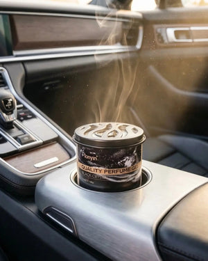 Black crystal car perfume gel by Rocket Science Alliance, 80g, showcasing sleek black packaging and luxurious fragrance design.