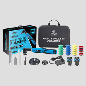Nano Cordless Polisher by Rocket Science Alliance, Spot Remover tool with compact design for vehicle detailing and surface polishing.