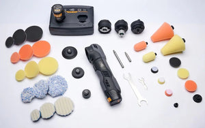 Rocket Science Alliance Shinemate Cordless Polisher EB210 spot remover with ergonomic design and compact build for effective car paint correction.