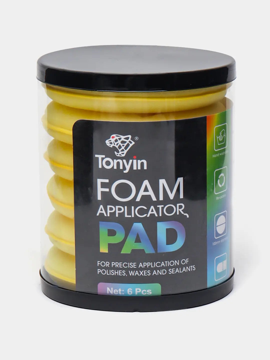 Six Rocket Science Alliance Tonyin Foam Applicator Pads for waxing and polishing, soft multi-purpose applicator set.