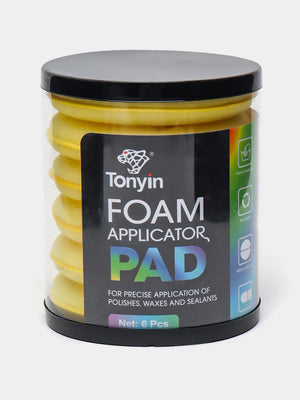 Six Rocket Science Alliance Tonyin Foam Applicator Pads for waxing and polishing, soft multi-purpose applicator set.