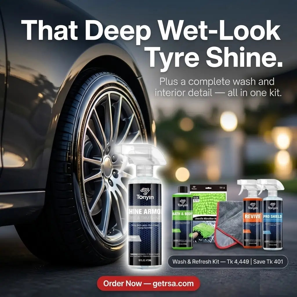 Rocket Science Alliance Wash & Refresh Kit showing snow foam, interior detailer, and tyre shine products for complete car care.